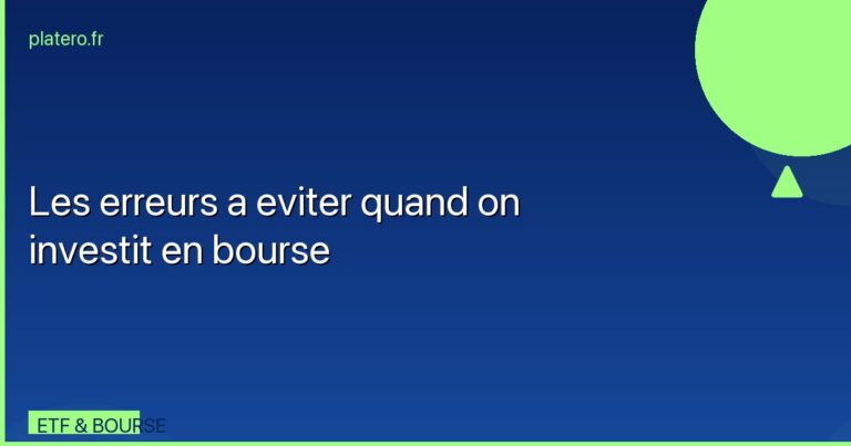 Les erreurs a eviter quand on investit en bourse